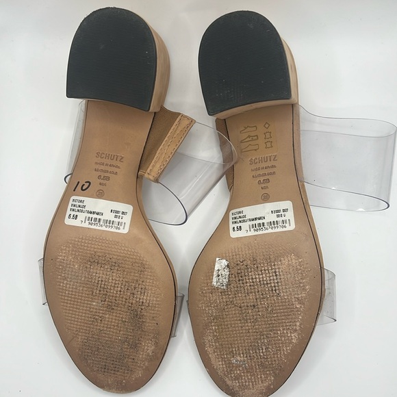 VGUC SCHUTZ Nude Sandals with Transparent Straps - Picture 2 of 6